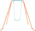 Set, 4 Sets HONEY JOY Metal Swing Frame Heavy Duty A-Frame Toddler Swing Stand with Belt Swing, Ground Stakes, Outdoor