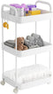 Volnamal Diaper Caddy Organizer, 3-Tier Movable Diaper Cart with Wheels, Newborn Essentials