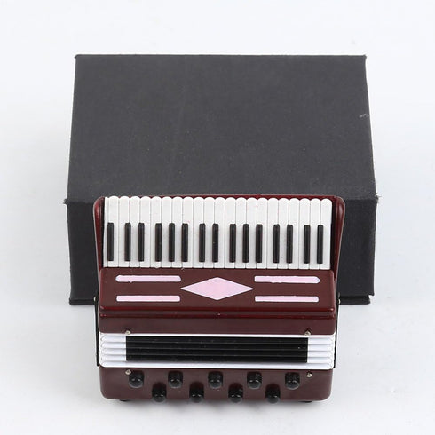 Dselvgvu 2.76"x2.36"x1.18") Miniature Accordion with Case Mini Musical Instrument Accordion Replica Collectible