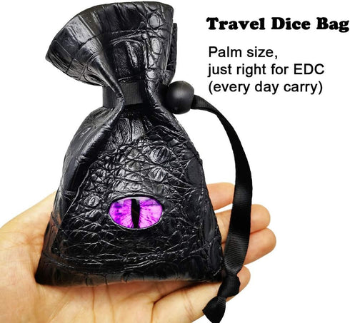 Haxtec Dragon Dice Bag Small Drawstring Leather DND Pouch Compatible with Dungeons and Dragons Gift