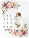 BUTTZO Milestone Blanket, Girl & Boy Baby Blankets, Large Fleece, Monthly Shower Gifts