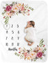 BUTTZO Milestone Blanket, Girl & Boy Baby Blankets, Large Fleece, Monthly Shower Gifts