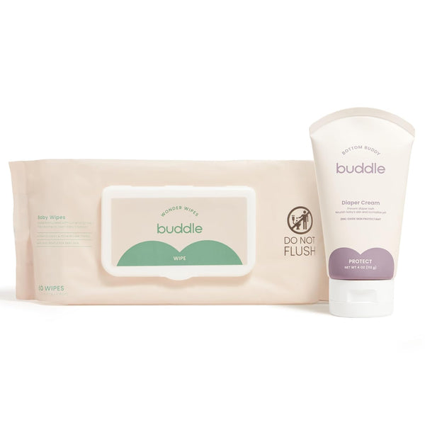 Bottom Buddy Diaper Cream + Wonder Baby Wipes Bundle - Pediatric Tested, Gentle on Sensitive Skin, No Parabens