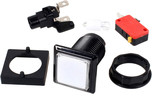 EG Starts 10x Arcade Square Shape LED Illuminated Push Button, Compatible for Arcade Machine Gaming Consoles