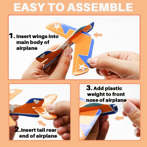 WODMAZ 7 Foam Airplanes Toys for Kids, Different Designs Foam Planes for Boys Girl School Classroom Exchange Prize, Fun