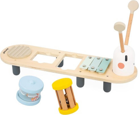 Janod Sweet Cocoon Wooden Music Stand - 5 Instruments to Explore for Ages 12 Months to 3 Years - J04058