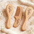Set 3 Custom Engraved Wooden Baby Hair Brush and Comb - Pieces