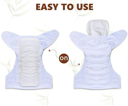 6 Pack 6 Inserts,1 TDIAPERS Cloth Diapers Reusable Washable Pocket Diapers Cover One Size Adjustable for Baby Snaps