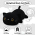 Finebee Boys(9.8" 0.8Lbs) Weighted Black Cat Stuffed Animals, Cute Weighted Black Cat Plush, Soft Stuffed Weighted