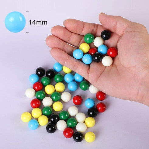 Game Replacement Marbles, 60pcs 9/16 in Solid Color Game Balls for Chinese Checkers and Marble Games