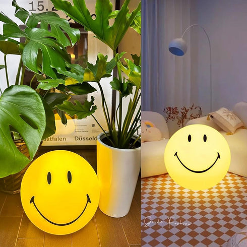 somesino (15CM) Night Light for Kids Smiley Face Lamp Light Birthday Gifts for Girls Boys Plastic Nightlight Portable
