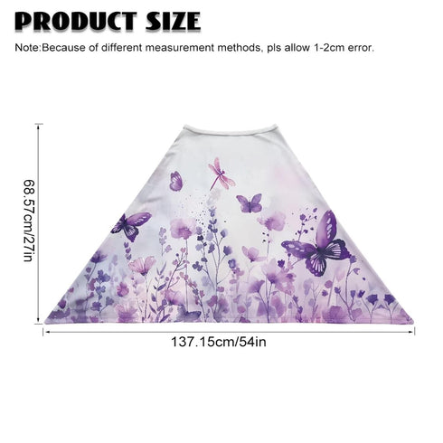CREAMIC Purple Butterfly Flower Nursing Covers for Breastfeeding Shawl-Style Breastfeeding Covers, Multi-Use Nursing