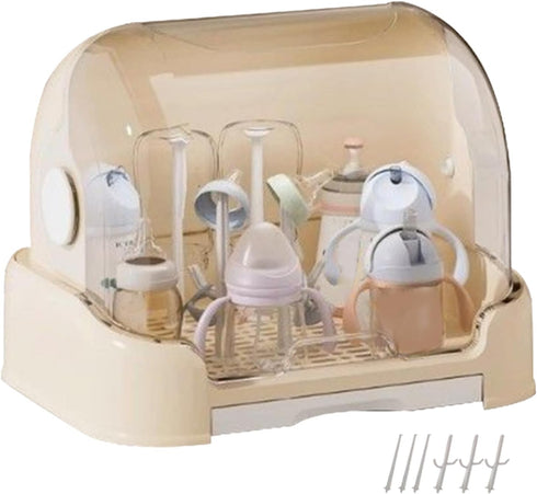 Generic Baby Bottle Storage Organizer Nursing Box Drying Rack with Cover,Dustproof Case Portable Container for Cabinet