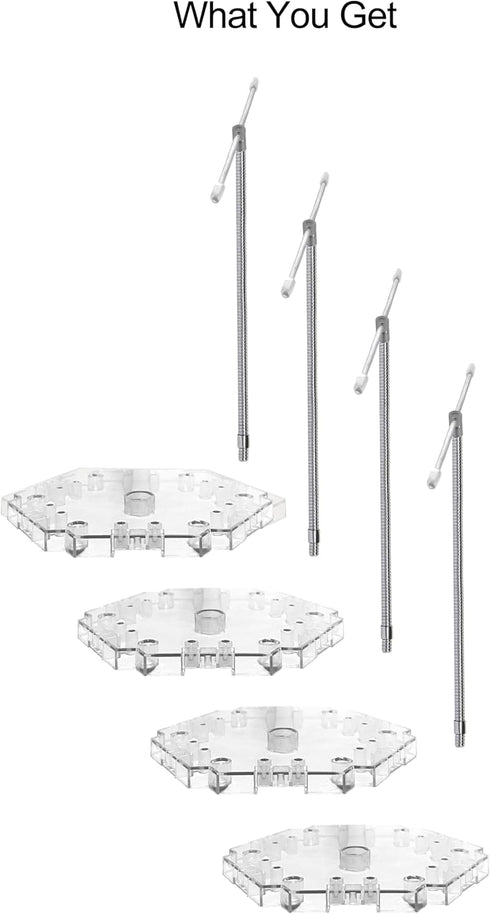 NovaViva 1/144 (4 Pack Flexible Assembled Action Figure Stand,Action Figure Display Holder Stand Base,Compatible