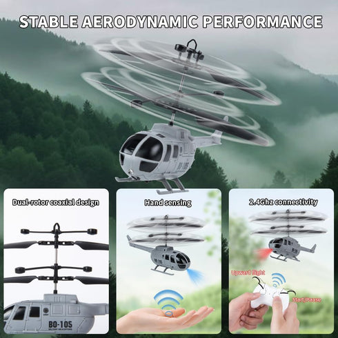 Generic Girls,2 Pack 2 6-8 Remote Control Helicopter for Kids Boys Military Toys Attack Helicopter,Army Style Model RC