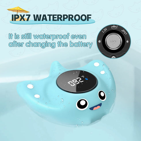Baby Bath Thermometer - BabyElf Safety Floating Bathing Toy for Infants, Upgraded Mute Visual Alert