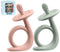 Baby Teething Toys - Silicone Baby Teether Chew Toys, Freezer Safe BPA Free, Rose Quartz/Lite Green