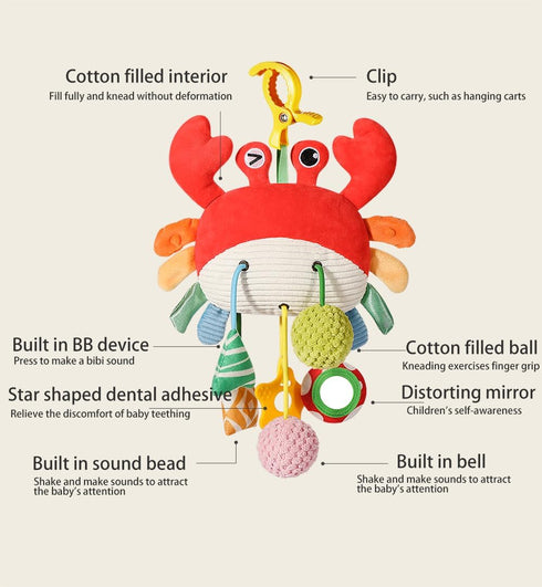 012 Car Seat Toys for Babies Months Hanging Baby Activity Toy for Car Seat, Stroller, Crib & Gym Infant Plush Rattle