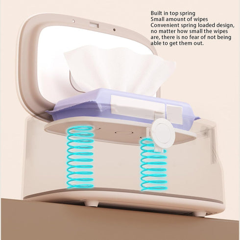 NOENNULL 3 Baby Wipe Warmer, Spring Design, Large Capacity Wipes Dispenser, Fast and Even Heating, Modes of Temperature