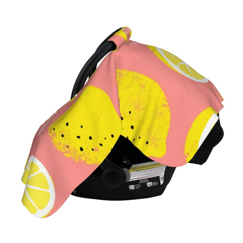 Hcpwzrf Pink Lemon Baby Car Seat Cover & Nursing Cover - Breathable Stretch Multi-Use Cover for Breastfeeding, Stroller