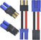 2 Pair RC LiPo Battery Connector Adapter for TRX/Traxxas Lipo Battery Plug to EC5 Male Female Connectors