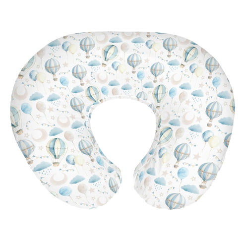 Neutral Blue Hot Air Balloons Baby Nursing Pillow Covers for Boy Girl