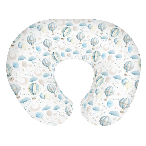Neutral Blue Hot Air Balloons Baby Nursing Pillow Covers for Boy Girl