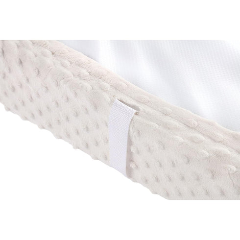 Solid Changing Table Pad Cover, Fits 32"/34''x16" Contoured Diaper Pad, Ultra Soft Cozy Minky Dots (Beige)