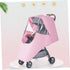 Spittle-proof Pink Baby Stroller Rain Cover, Windproof Umbrella Car Cover
