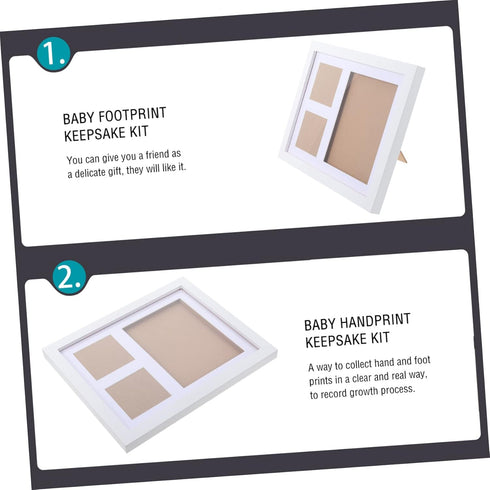 LIOOBO 1Set Newborn Handprint and Footprint Keepsake Kit Photo Frame for Growth Record Imprint Frame for Memorable