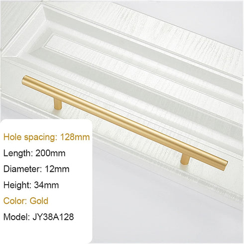 XINHUIPART 128mm) Cabinet Drawer Handle Large Handle Modern Minimalist Kitchen Furniture Cabinet Drawer Handle Gold