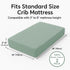 Set 2 52x28x9 Crib Mattress Sheet of Green & Beige, Premium Muslin Cotton, Fitted Crib Sheets Snugly, Breathable & Soft