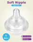 Bottle,6m+,Size 4 Count Baby Bottle Nipple for Gulicola Natural Glass L Soft Silicone Nipples,Fast Flow