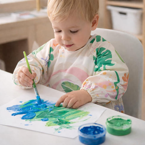 1-3 Madrona Brands Toddler Art Smock Years | Long Sleeve Kids Waterproof Cover with Pockets | Crafts, Paint Apron, Baby