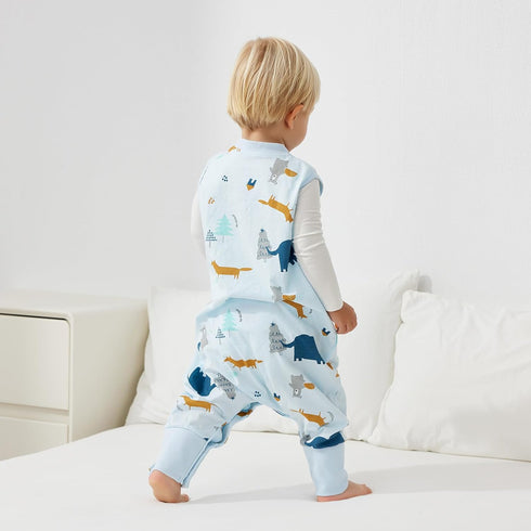Duomiaomiao 0.5 TOG Toddler Sleep Sack 24-36 Months, 100% Cotton Lightweight Baby Sleep Sack with Feet