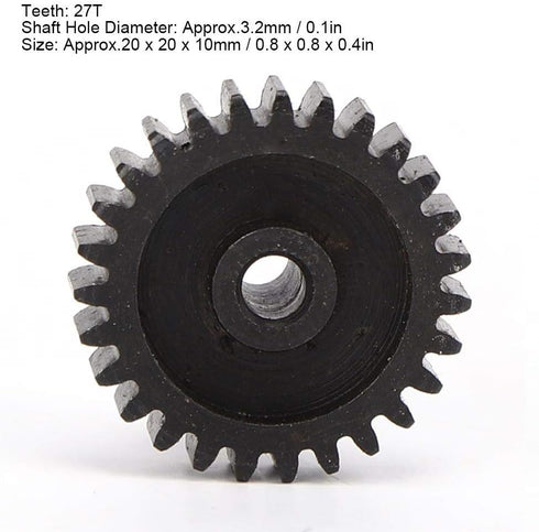 T best Motor Pinion Gear, 27T 1:14 Scale Remote Control Crawler Car Upgrade Parts for Wltoys 1/14 144001 (Black)