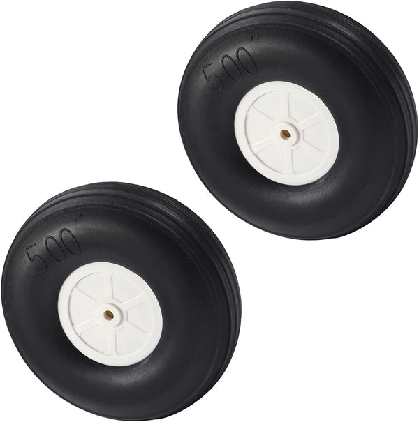 Fielect 5 inch RC Model Airplane Super Light Sponge Tire and Wheel Sets for RC Car, 2 Pcs