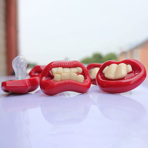 Sdetrcq (3pcs-B) Funny Pacifier for Baby, Buck Tooth Pacifier Fake Big Teeth Soft Pacifiers with Teeth Food Grade