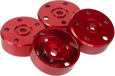 Aluminum Wheel Hex Hub Adapters for Tamiya Super ClodBuster Bullhead Upgrades (Red)