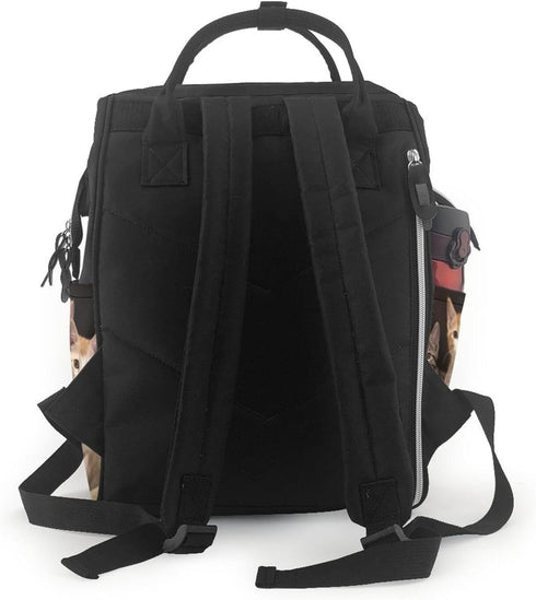 DWVTSLH Backpack Mummy Backpack Kittens Family Cats Diaper Bag Multifunction Nappy Bags Waterproof Large Capacity