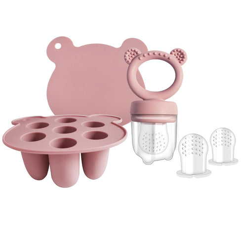 Big Spinach Silicone Freezer Tray Baby Food Teething Set, Must-Have Pacifiers and Food Storage Containers