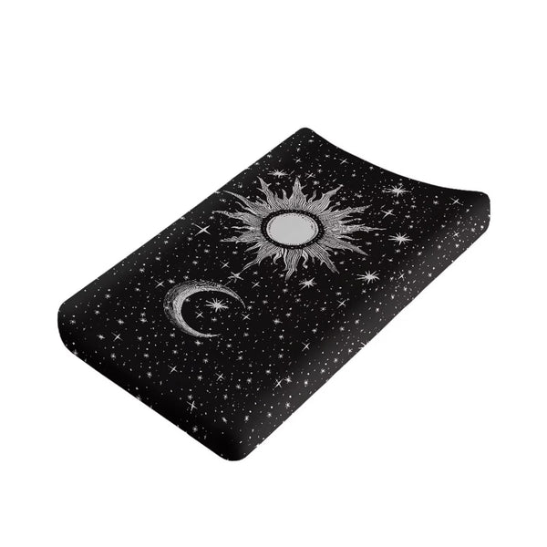 Moon Star and Sun Changing Pad Cover for Baby Girls, Ultra Soft 32”x16” Newborn Infant Changing Table Sheet