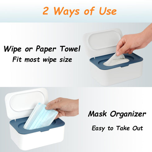 Wipes Dispenser, Wipe Holder for Baby & Adult, Seposeve Refillable Wipe Container, Keeps Wipes Fresh, One-Handed