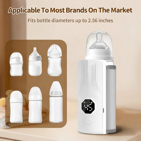 Portable Bottle Warmer for Travel, Fast Heating,Long Battery Life & Large Capacity for Baby Outdoor Travel and Various