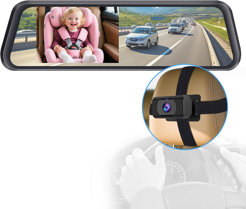Thybro 1080P Baby Car Mirror Camera: 4.3" Rearview Mirror Monitor - See Baby