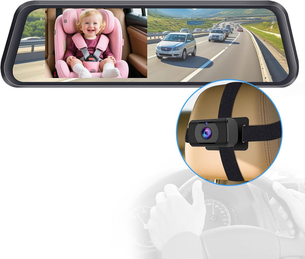 Thybro 1080P Baby Car Mirror Camera: 4.3" Rearview Mirror Monitor - See Baby