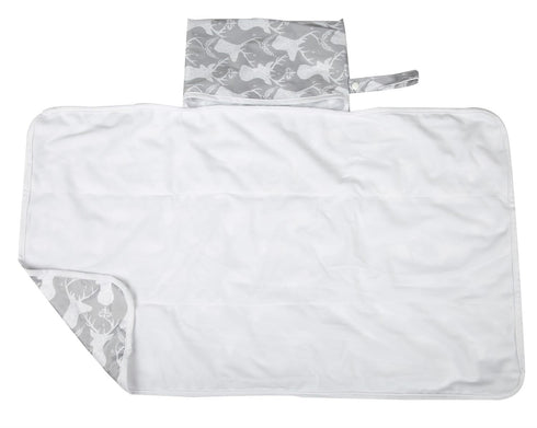 Baby Diaper Changing Mat Pad, Portable Foldable Washable Compact Travel Nappy Waterproof Play Mat (Grey Deer)