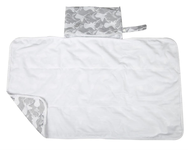 Baby Diaper Changing Mat Pad, Portable Foldable Washable Compact Travel Nappy Waterproof Play Mat (Grey Deer)