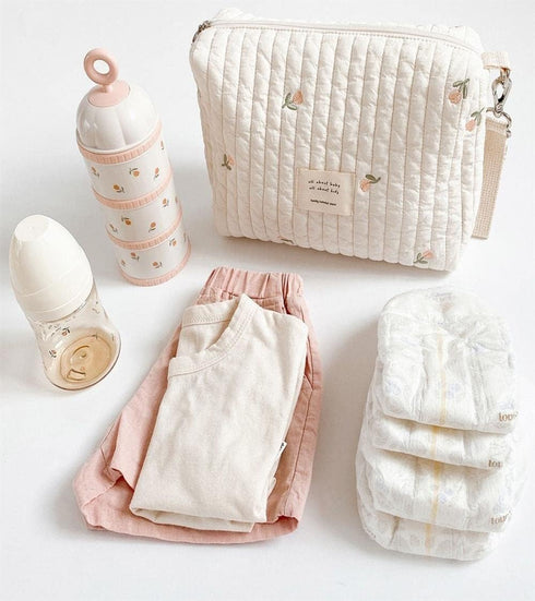 Baby Stroller Storage Bag Diaper Bag Infant Carriages Diaper Organizer Pouches Embroidered Mommy Bag for Outdoor
