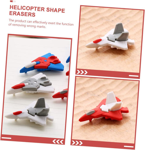 TOYANDONA Aircraft Eraser Toy, 36 Pcs Eraser Prizes for Mini Puzzles, Cartoon Helicopter Erasers